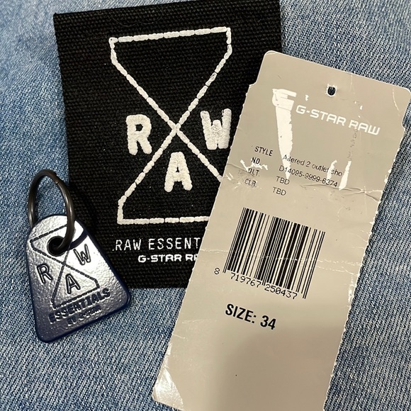 G-STAR RAW ESSENTIALS “U.S. FIRST LUMBER” SHORTS RAW SELVEDGE CONE MILLS 34W NEW - Picture 11 of 16